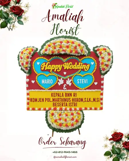 Papan Bunga Pernikahan Bletok